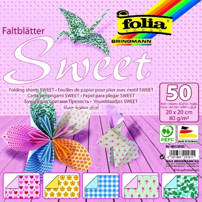 Folia Bringmann Origami papír Sweet 80g/m2 50 listů 20x20 cm