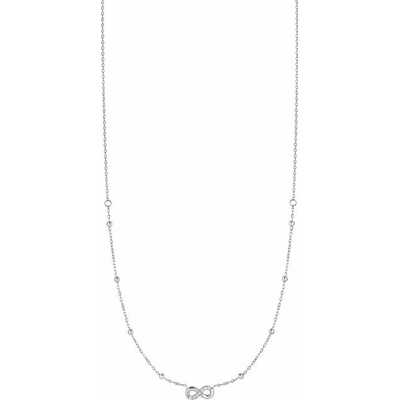 LUCA BARRA Steel Necklace With Infinity And White Zircon Light Points
