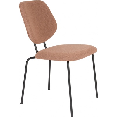 White Label Living Zelo kovová bez područek růžový látkový potah