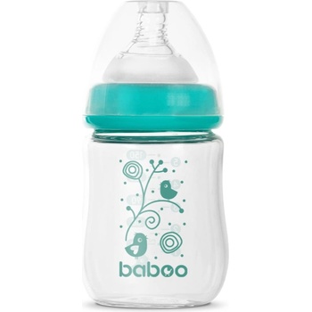 Baboo Anti-colic Glass Feeding Bottle Wide Neck стъклено бебешко шише 0m+ 150ml
