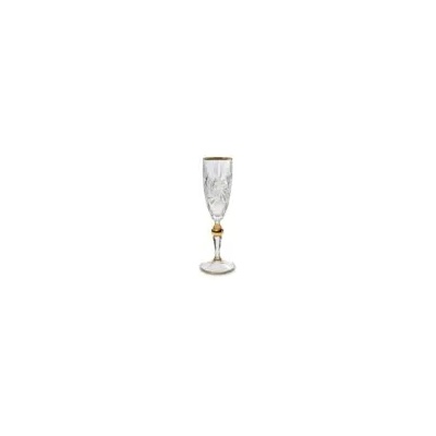 Bohemia 1845 Чаша за шампанско Bohemia 1845 Pinwheel Matt Cut and Gold 180ml, 6 броя (1005738)
