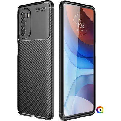 Motorola Moto G51 5G Удароустойчив Carbon Fiber Калъф и Протектор