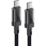 ACEFAST Кабел за данни C12-03 - Acefast, тип-C към тип-C, 60 W, високоскоростно зареждане, 1, 2 м - черен