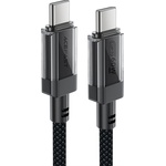 ACEFAST Кабел за данни C12-03 - Acefast, тип-C към тип-C, 60 W, високоскоростно зареждане, 1, 2 м - черен