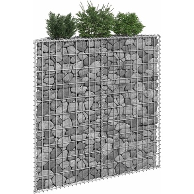 vidaXL Gabionový vyvýšený záhon trapéz pozinkovaná ocel 100x20x100 cm