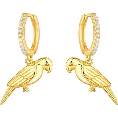 Majya stříbrné náušnice PARROT pozlacené 10398