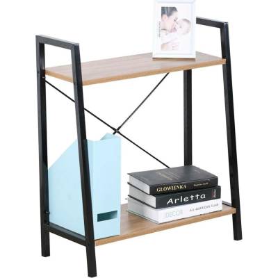 Kovová knihovna Cilyan Intesi do obýváku moderní přírodní černá 60 cm