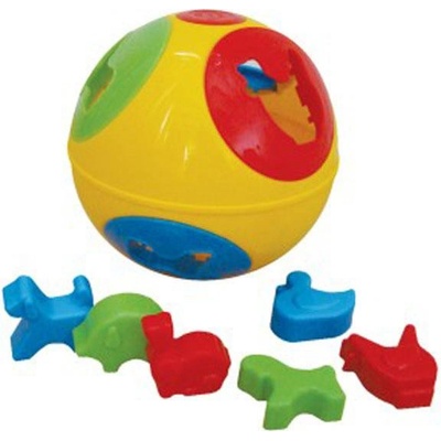 Teddies vkládačka míč plast průměr 13 cm 2 barvy v síťce