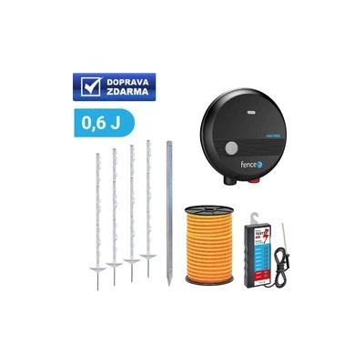 Set elektrického ohradníku pro koně, poníky, psy, zajíce - síťový zdroj - páska 250 m