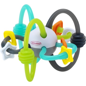 Infantino Бебешка дрънкалка и гризалка Infantino - Топка, бяло и черно (IN216569)