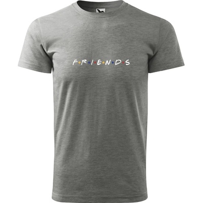Sablio tričko s potlačou Seriál Priatelia Friends nápis šedé