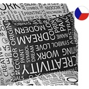 Veba polštář Geon písmo bílé písmo na černém podkladu 40x40