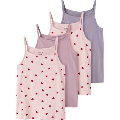 Name it Детски топ Name it Kid's Strap Top 4-Pack Top - Ballerina Heart AOP / Keepsake Lilac / Lavender - размер 116 (EU) (704-6372-0116)