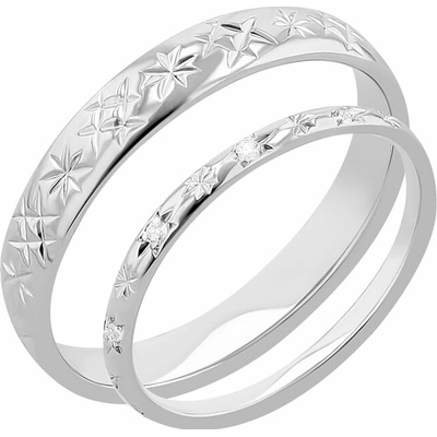 Eppi Platinové svadobné obrúčky plné hviezd s diamantmi Burnet RW47698
