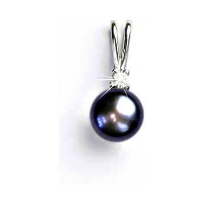 Čištín Zlatý přívěsek, bílé zlato, přírodní perla černá P 1207A