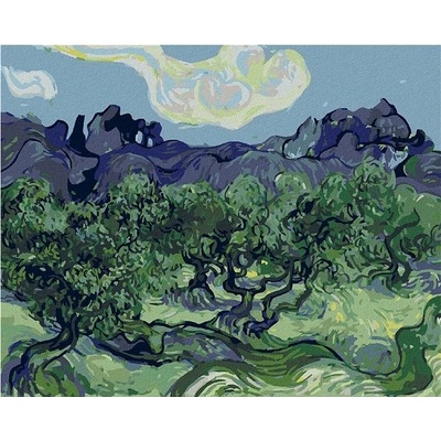 zuty Malování Podle Čísel Olivovníky S Alpilles V Pozadí Vincent Van Gogh 80 x 100 Cm Plátno