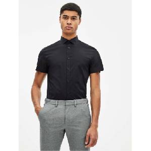 Celio Черна мъжка риза с къс ръкав Celio Daslim Celio | Cheren | МЪЖЕ | S