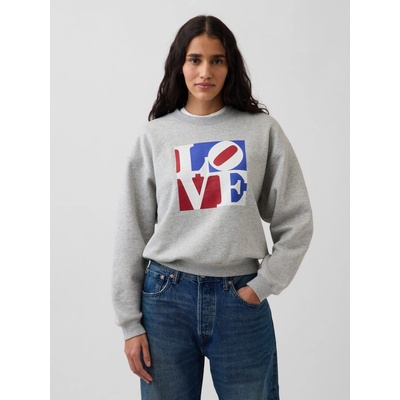 GAP Oversize mikina Gap × Robert Indiana sivá