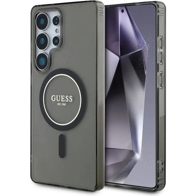 GUESS Калъф Guess Glitter Circle Classic Logo MagSafe за Samsung Galaxy S25 Ultra черен