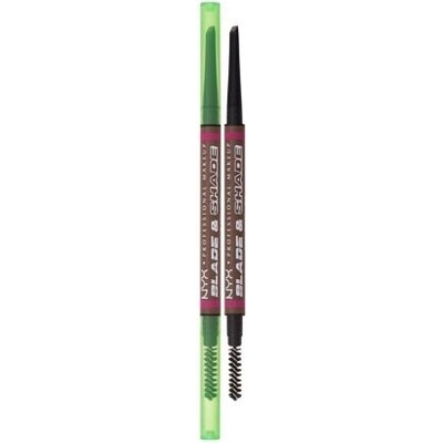 NYX Professional Makeup Blade & Shade Dual Edge Brow Pencil dlouhotrvající tužka na obočí s kartáčkem 04 Taupe 0,06 g
