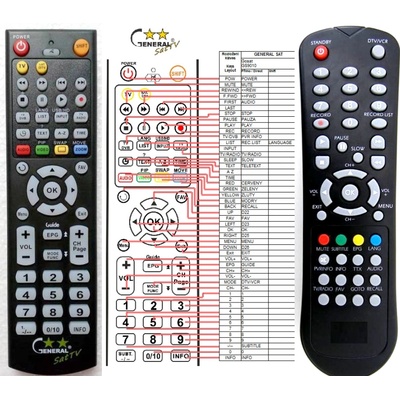 GENERAL ECG DVB-T550HDD - съвместимо дистанционно управление на марката General (DVB-T550HDD)