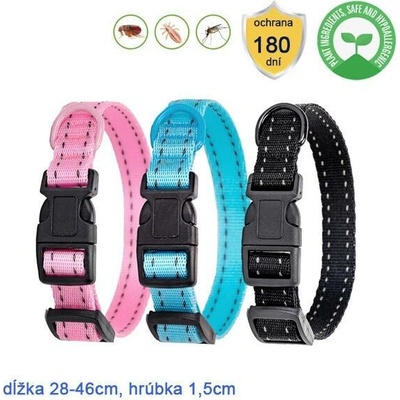 Nobleza Antiparazitní nylonový obojek pro psa 28-46 cm Černá
