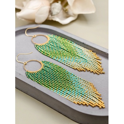 JANSKA DESIGN Náušnice Bohéme tyrkysová visací NAUBO04