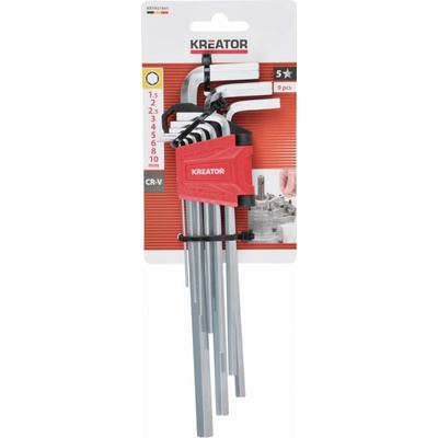 PowerPlus Imbusové klíče HEX dlouhé 9ks 1,5-10 KRTH21801
