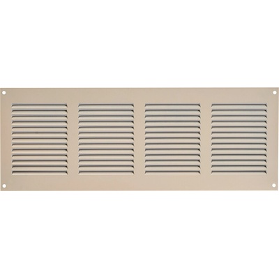Ventishop KVMbz 400x150 kovová hranatá větrací mřížka se síťkou, béžová