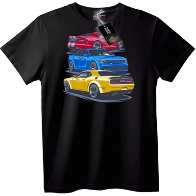 NOONEBRAND Тениска Car Mania с Три Спортни Коли - L, White