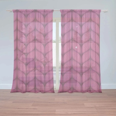 Sablio Záclony Pletenie vo fuksiovej farbe: 2ks 150x250cm