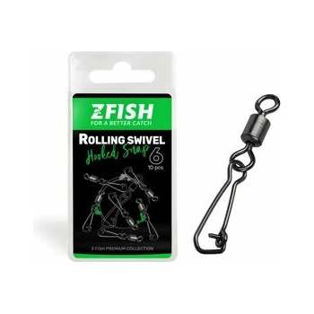 Zfish Obratlík S Karabínkou Rolling Swivel a Hooked Snap Veľkosť 14 10 ks Nosnosť 16 kg