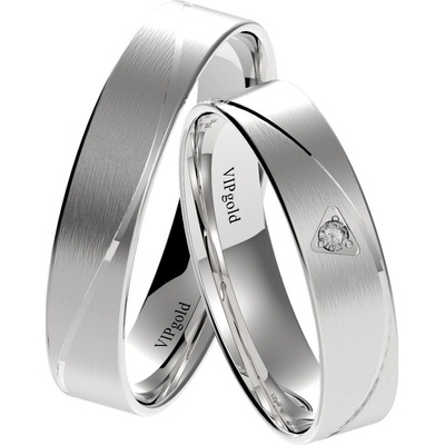 VIPgold Svadobné obrúčky 9708 biele zlato