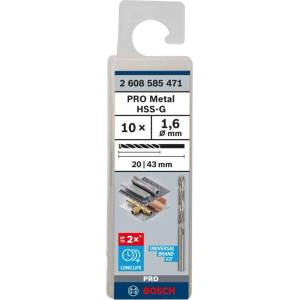 Bosch - Комплект свредла за метал, 1, 6 × 43 мм, 10 бр. 2608585471 (2608585471)