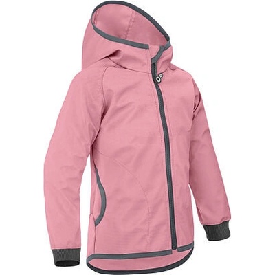 Unuo dětská softshellová bunda bez zateplení pružná Basic starorůžová