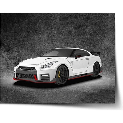 Sablio Plagát Nissan GTR 35 Sivý - 90x60 cm