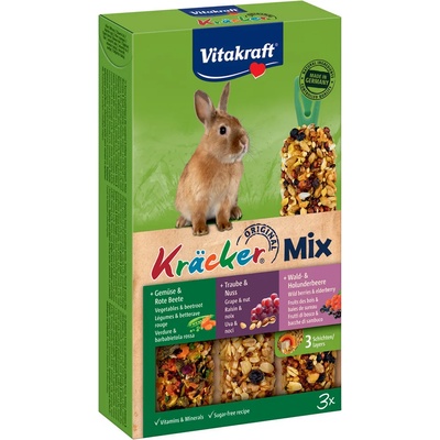 Vitakraft Vitakraft Trio-Mix крекери за мини-зайчета - 1 x 3 бр. комбинирани (зеленчуци, ядки, горски плодове)