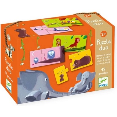DJECO Образователен пъзел Djeco Duo от 24 части - Мама и бебе (DJ08157)