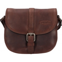 Dámská kožená crossbody kabelka Sparwell Kamile tmavě hnědá