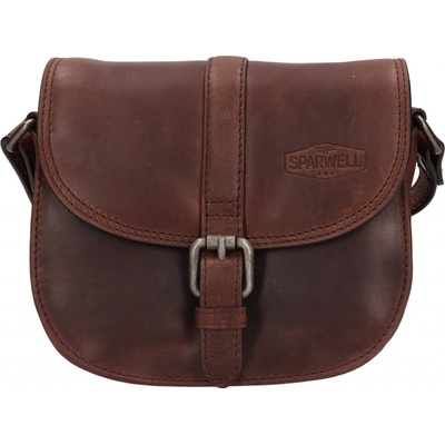 Dámská kožená crossbody kabelka Sparwell Kamile tmavě hnědá