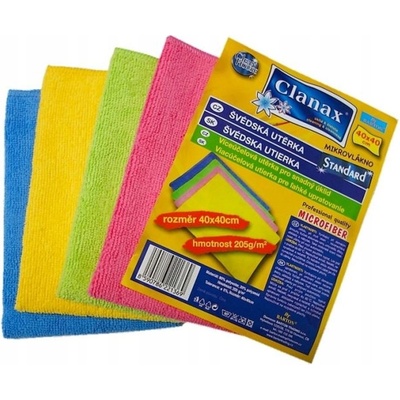 Clanax Univerzálna švédska utierka z mikrovlákna 40 x 40 cm 250 g rôzne farby 1 ks