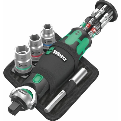 Wera 004283 Kompaktná račňa 3/8" | 1/4" Zyklop Pocket Imperial Set 2, s bitmi a hlavicami, palcové 18 dielov