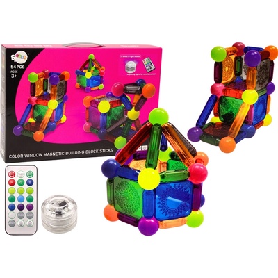 mamido Súprava magnetických kociek s podsvietením 54 ks