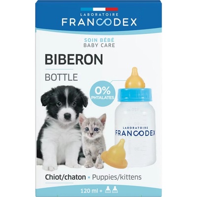Francodex Fľaška pre šteniatka a mačiatka 120 ml