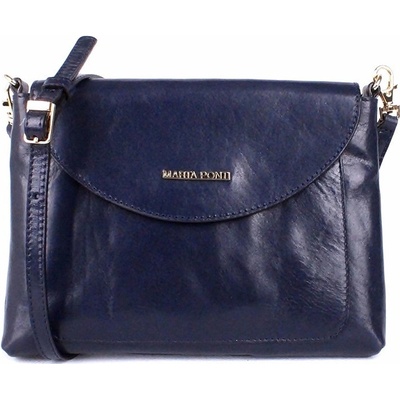 Marta Ponti luxusní dámská kožená crossbody kabelka A16 tmavěmodrá