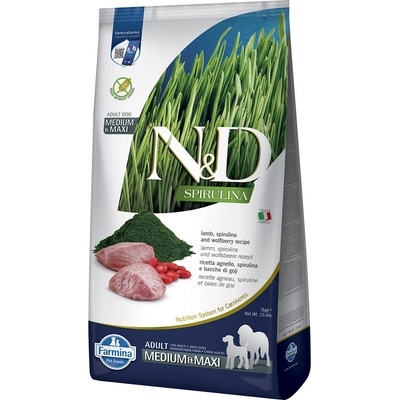 N&D Spirulina Dog Adult Medium & Maxi Lamb 2 x 7 kg