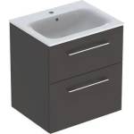 Geberit Комплект стенен шкаф с 2 чекмеджета и мивка Geberit Selnova lava, тъмносив, 60 см (501.237.00.1)