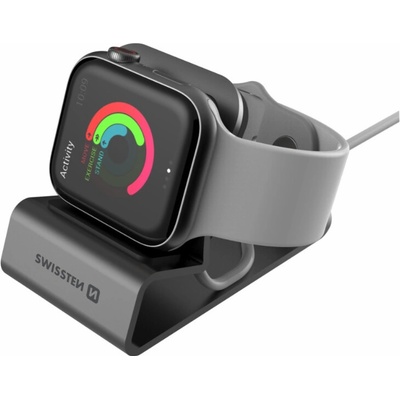 SWISSTEN Hliníkový stojánek pro Apple Watch šedá 25005200 – Zboží Živě
