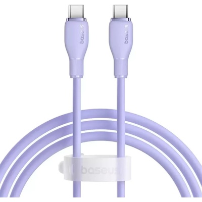 Кабел Baseus Superior Pudding Series P10355702511-00, от USB-C(м) към USB-C(м), 1.2m, 100W, лилав (P10355702511-00)