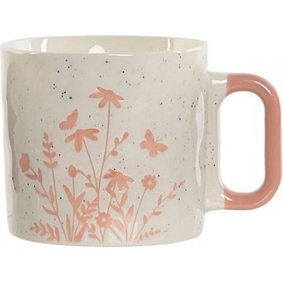 Item international Порцеланова чаша с цветя и розова дръжка, 400мл, 10х9х9см (2027)